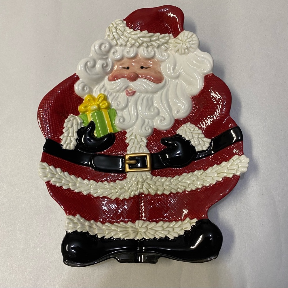 Fitz and Floyd Gifts From Santa Canapé Plate Holiday Christmas Handcrafted